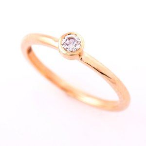 14K Diamond Rose Gold Ring Size 3.25